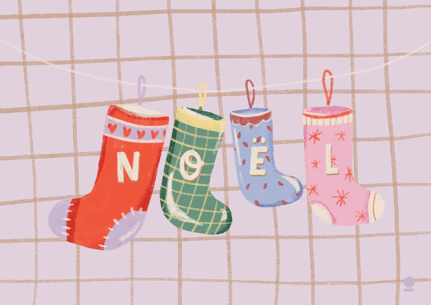 Noël - carte chaussettes