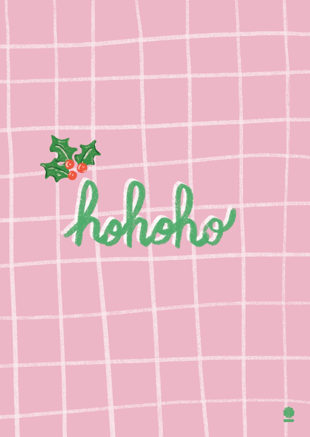Noël - carte hohoho rose