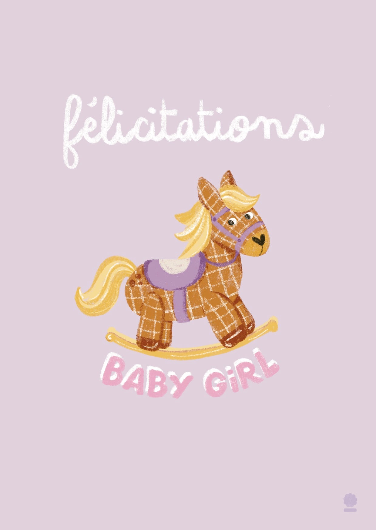 Illustrated Birth Card - Congratulations Girl