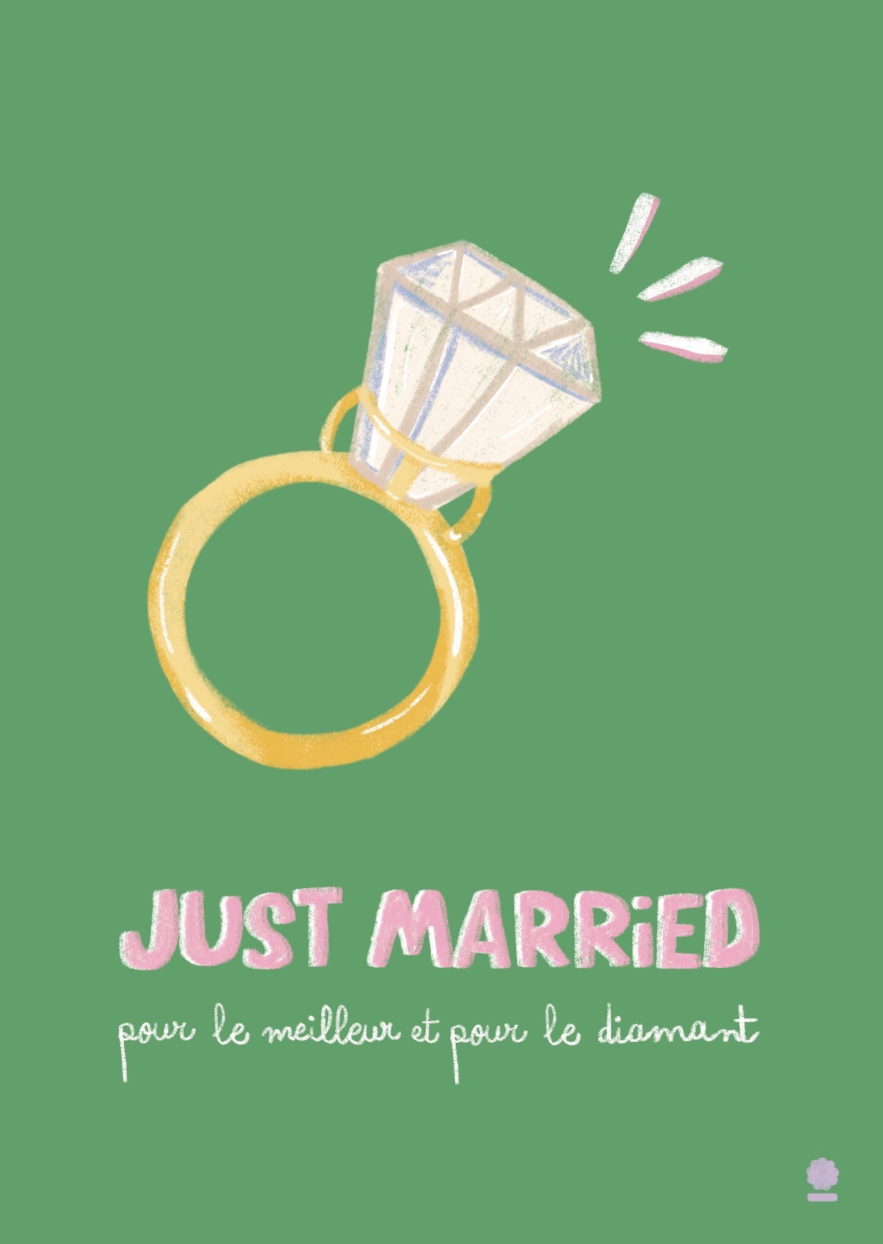 Illustrated Wedding Card - Just Married
