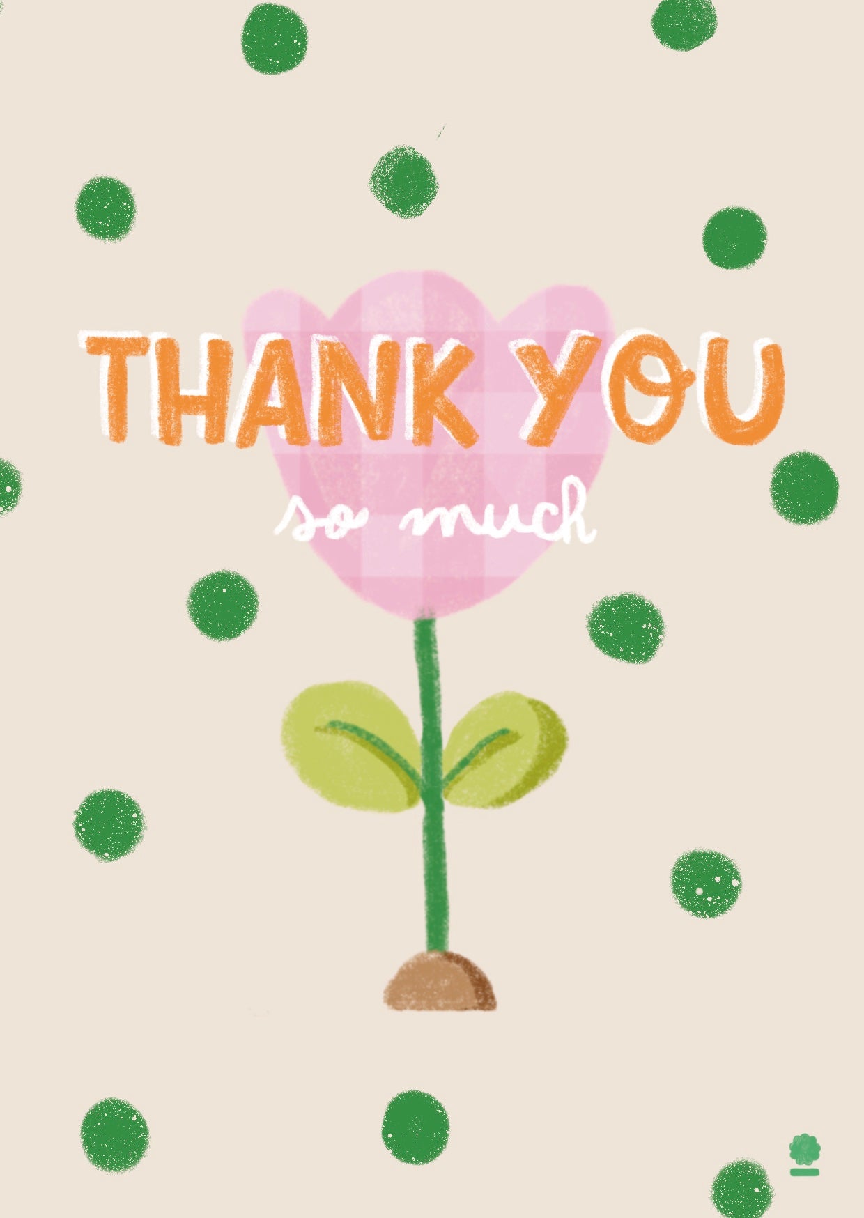 Illustrated Thank You Card - Thank you flower