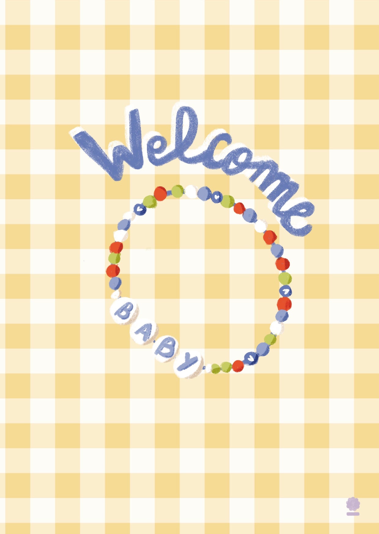 Illustrated Birth Card - Welcome baby
