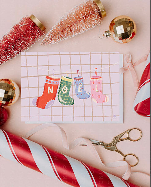 Noël - carte chaussettes