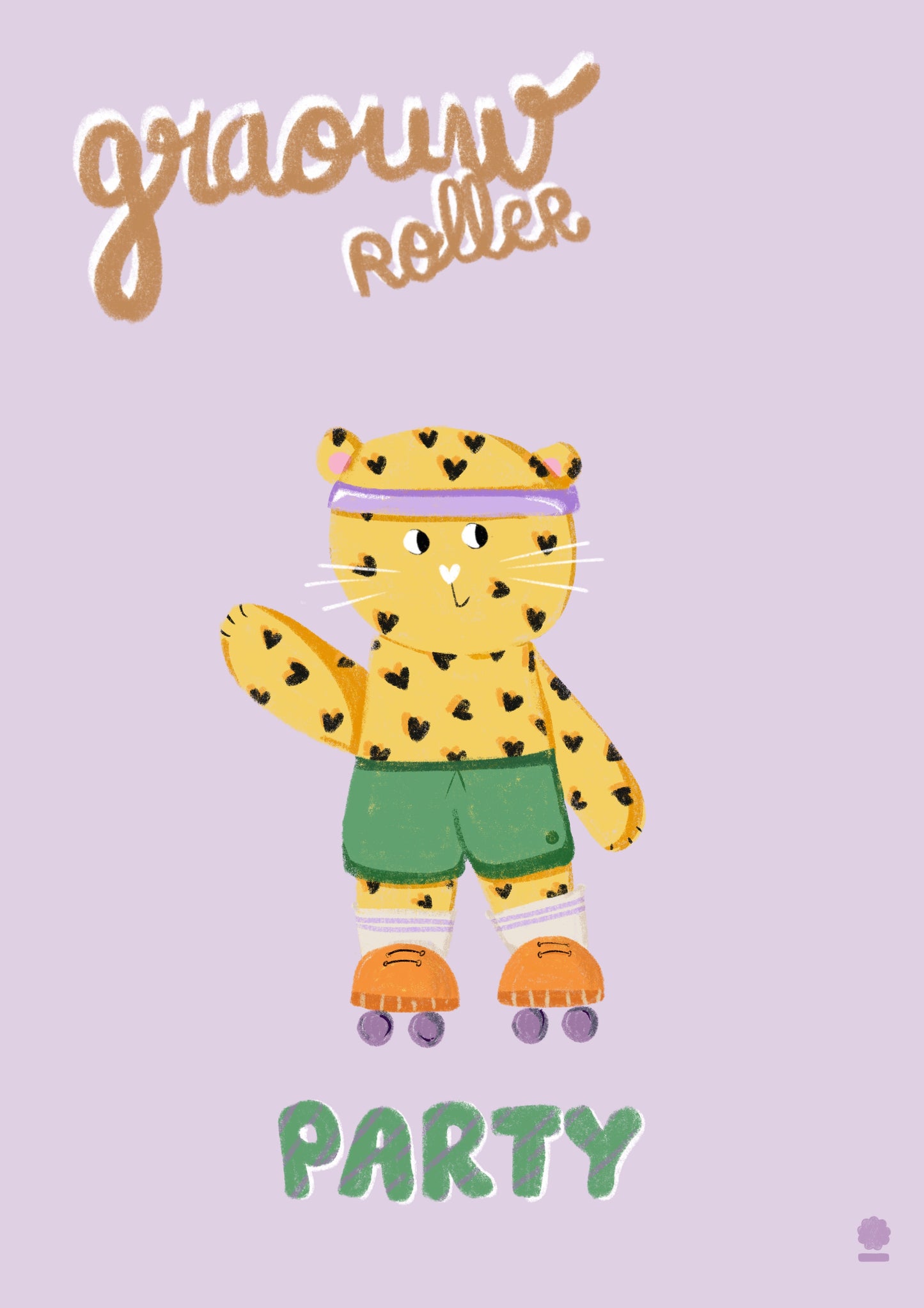 Leopard Graou Roller Party Card