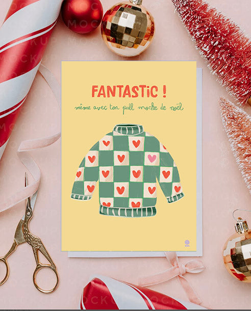 Noël - carte pull moche de Noël