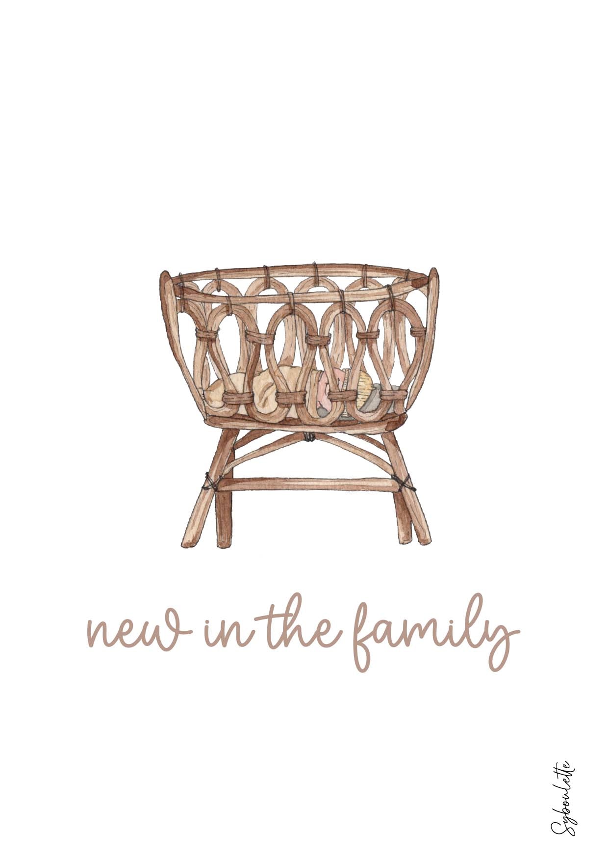 Carte New in the family - illustration naissance