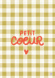 Carte d'amour illustrée - Petit coeur vichy