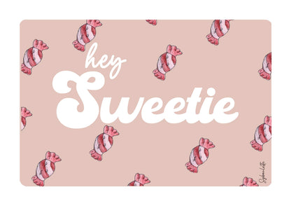 Carte hey sweetie- illustration bonbon