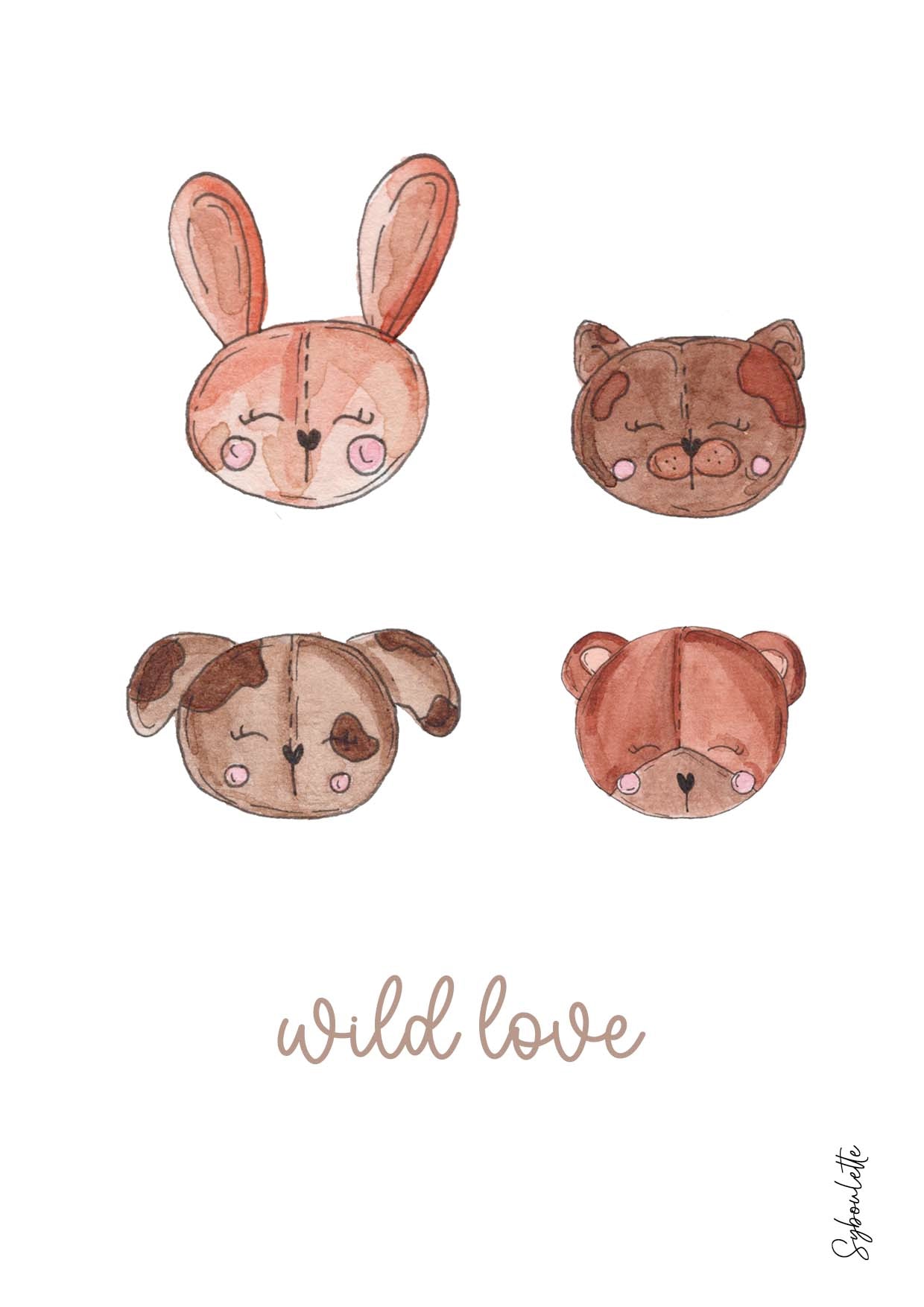 Carte Wild Love - illustration animal