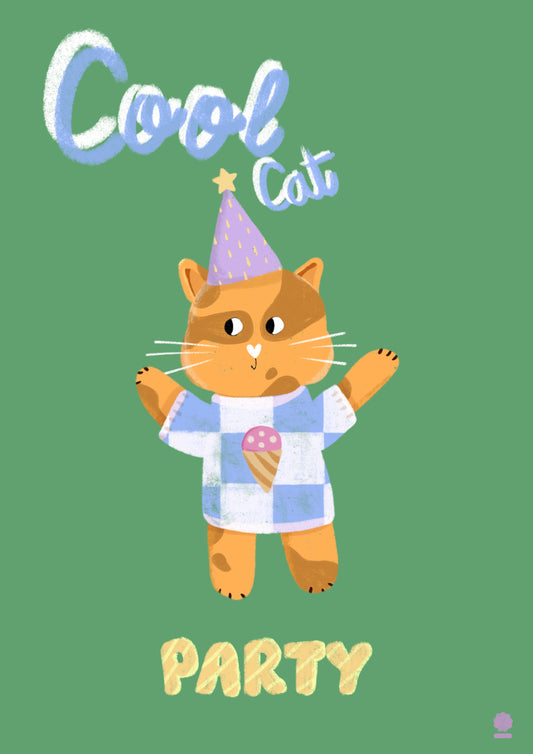 Birthday Card - Cool Cat Party