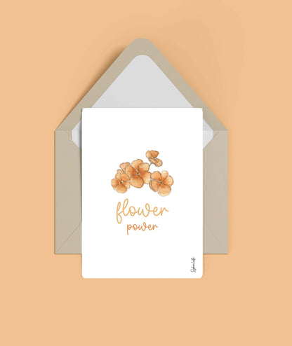 Carte flower power- illustration fleur