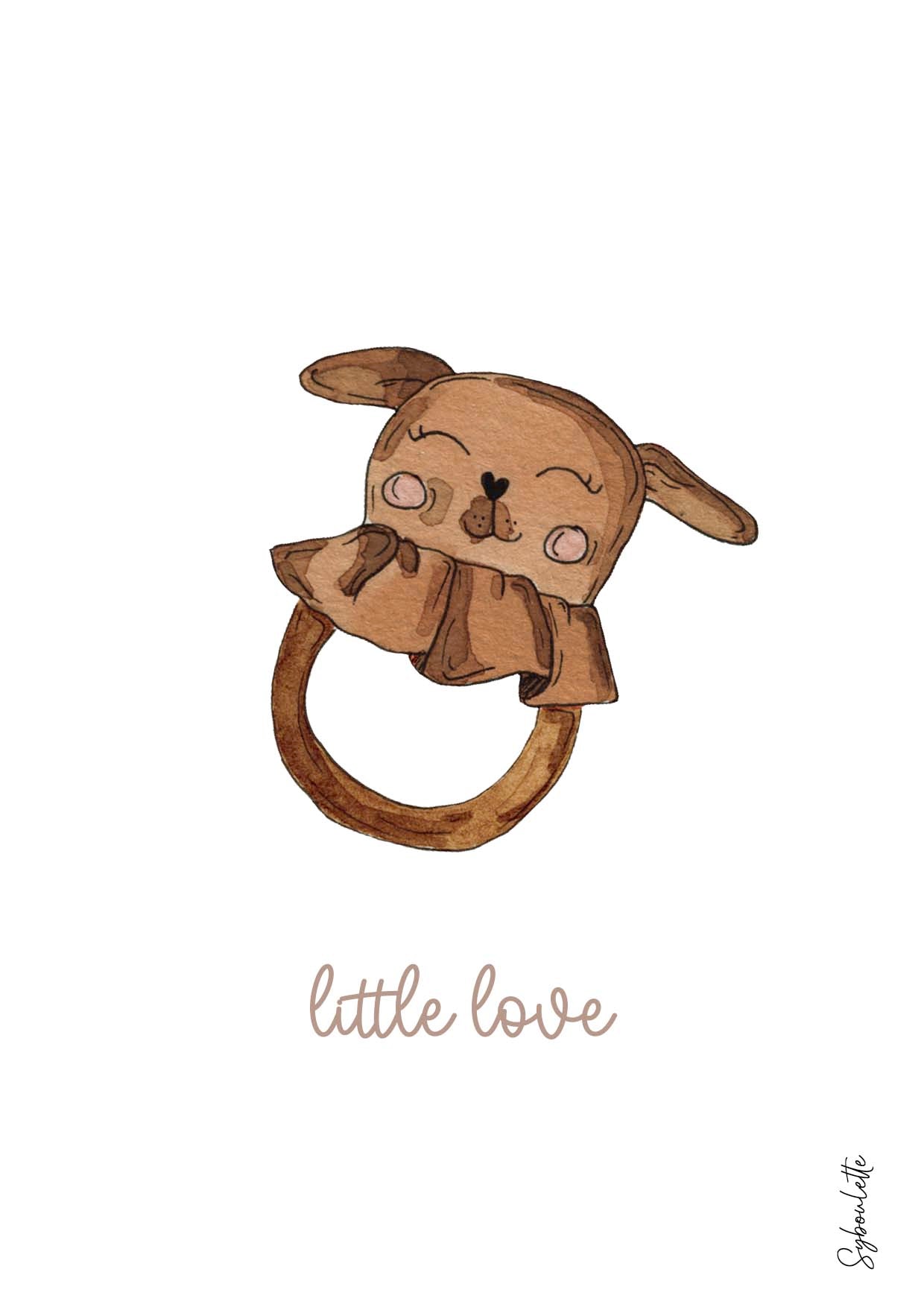 Carte little love - illustration bébé