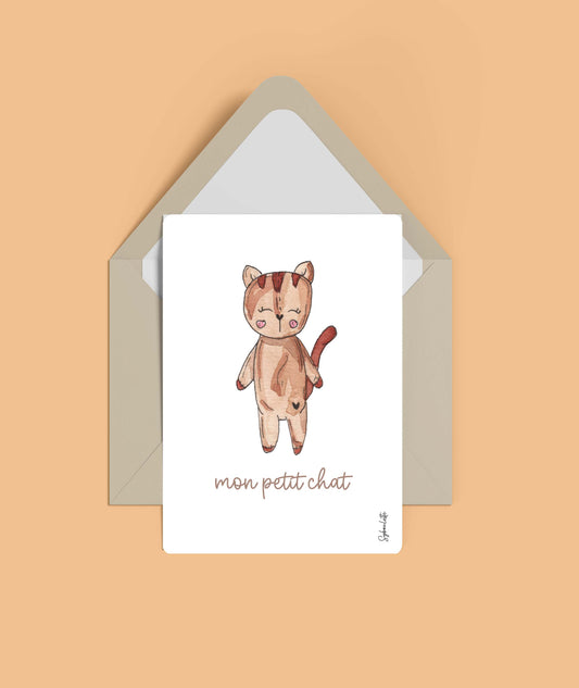 Carte petit chat - illustration chaton