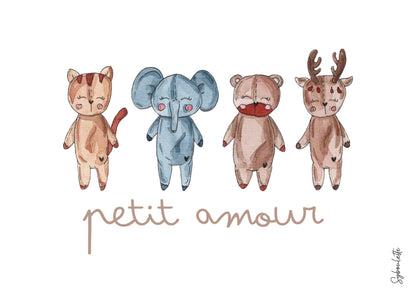 Carte petit amour - carte nounours